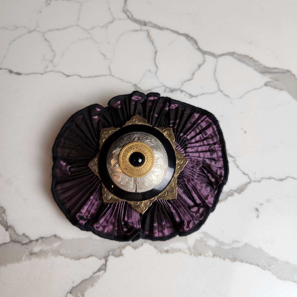 Elegant Black and Purple Brooch